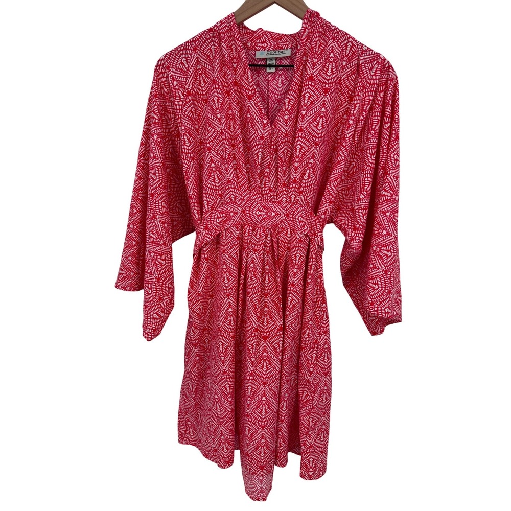 Coolibar Navia Cover-Up Dress Pink Geometric Womens XXS Sun Protection UPF